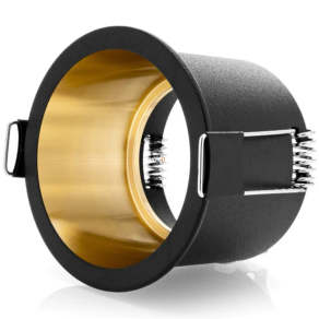   Bontott csomagolású Süllyesztett mennyezeti spot lámpa fekete/arany színben, foglalat nélkül (Spag D)