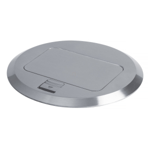 Kerek padlódoboz, króm, 1+1/2xM45 POP-UP (Biuro)