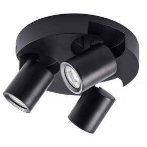   Kerek fali spot lámpa fekete, 3xGU10 foglalattal - Laurin Kanlux 29127