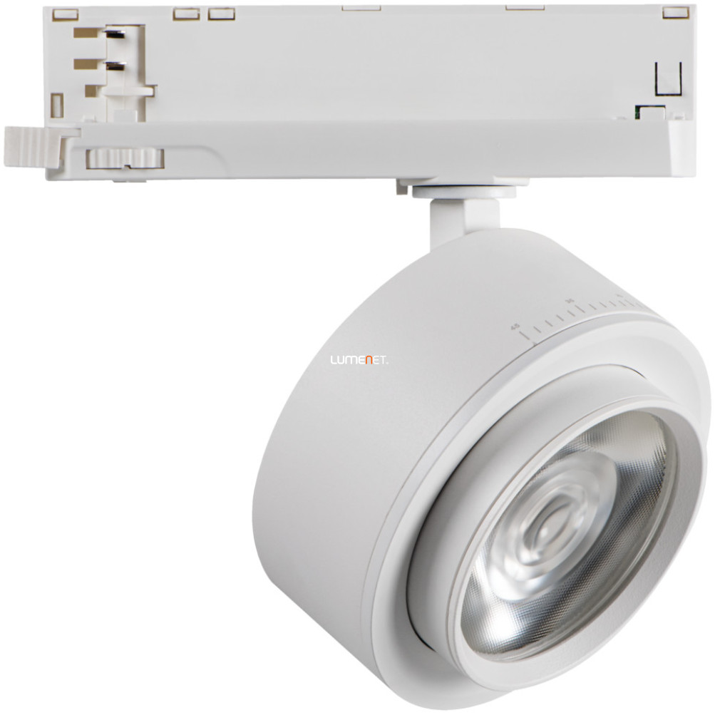 LED spotlámpa, sínre szerelhető, 18W, 1800lm, 3000K, 18°, fehér