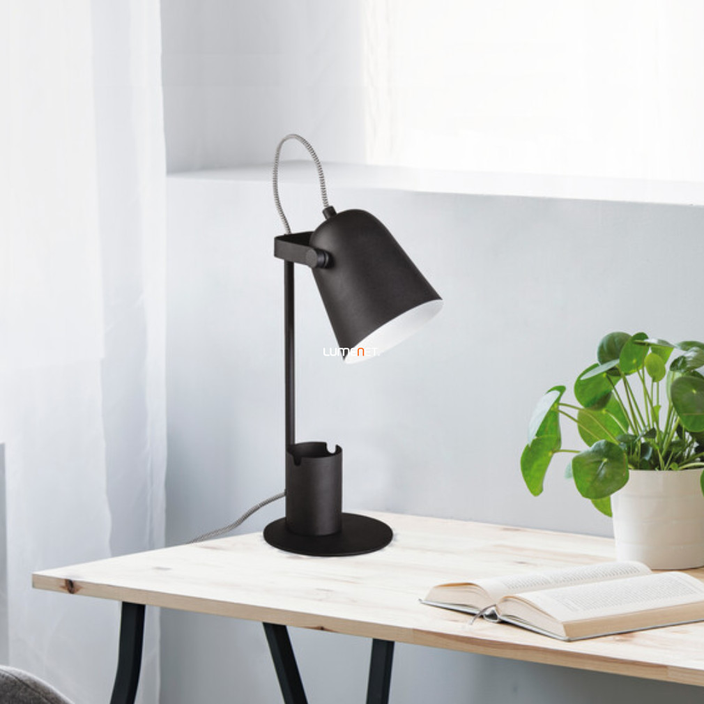 Telefontartós íróasztali lámpa fekete színben (Raibo)