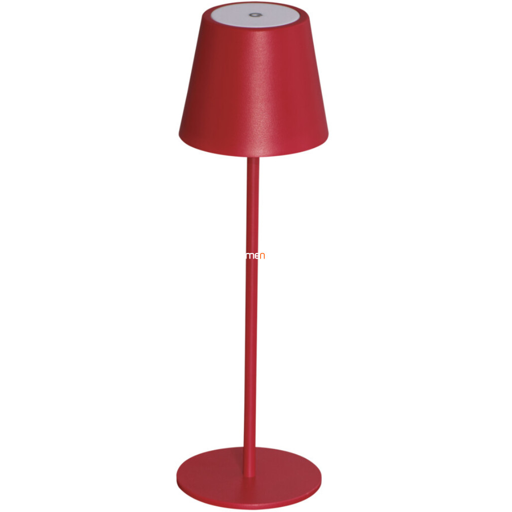 Kültéri piros asztali LED lámpa, tölthető (Inita)