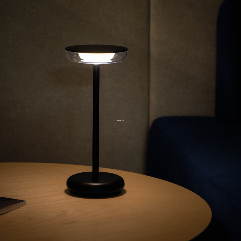 Tölthető asztali LED lámpa kültérre, fekete (Fluxy)