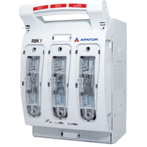   Szakaszoló biztosíték vízszintes 1-250A, szerelőlapra, S/M csatlakozás APATOR RBK 1, 63-811779-011