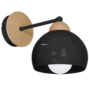   Bontott csomagolású fali lámpa, fekete-fa, 1xE27 foglalattal (Dama Black)