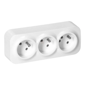   Dugalj 3-as falon kívüli,földelt, fehér Anco, 16 A, 250 V, 60Hz, 7209W