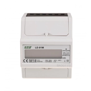   Fogyasztásmérő DIN sínre, direkt egyfázisú, MID hitelesített LCD  RTU MOD busz, 4,5 modul LE-01M