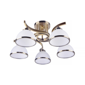   Antikolt csillár 5 karral, üveg búrás - Darla Klausen LY3310