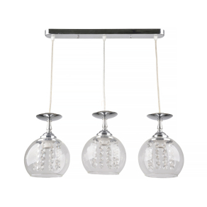   Függesztett lámpa kristály díszekkel 3xE27 foglalattal - Glass Klausen LY-3317