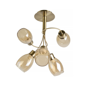   Mennyezeti lámpa borostyán színben, 5 karos 5xE14 foglalattal - Ambry Klausen LY-3495