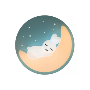   Szabályozható gyerekszobai mennyezeti LED lámpa, nyuszis, 46 cm, 40 W, 3200 lm, 3000-6000 K, kék színben - Tender Klausen KL151022