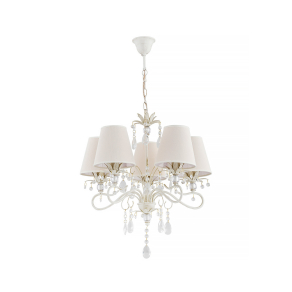   Karos textil csillár kristály díszekkel 5xE14 foglalattal - Magnifik Klausen KL105006