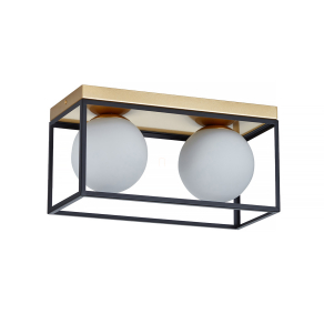   Mennyezeti lámpa fekete 2xE27 foglalattal - Fence Klausen KL100055