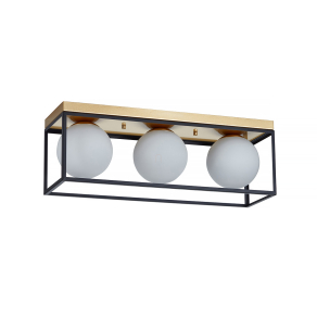   Mennyezeti lámpa fekete 3xE27 foglalattal - Fence Klausen KL100056