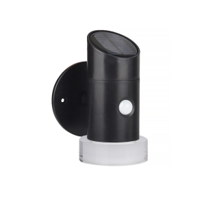   Kültéri napelemes fali LED lámpa, 1W, 90lm, 6500K, mozgásérzékelővel, fekete IP44 - Klausen Shiny KL190000