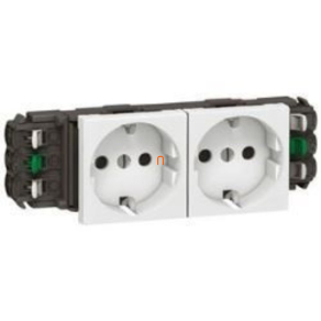   Legrand Program Mosaic 2x2P+F aljzat, sínezett rug. fehér if. - 77290