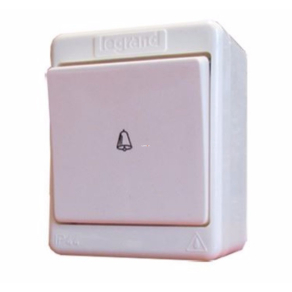   Legrand Kontállux IP44 egypólusú nyomó csengőjellel fehér KBI 2-N-101 CKV - 83910