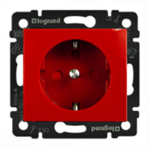 Legrand Valena 2P+F csatlakozóaljzat piros - 774327