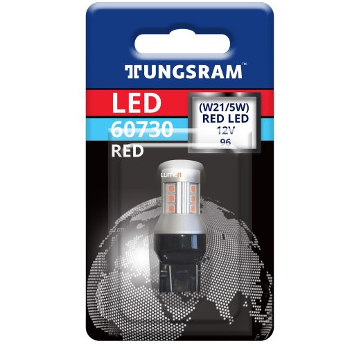 Tungsram 60730 W21/5W LED piros W3x16q 93117025