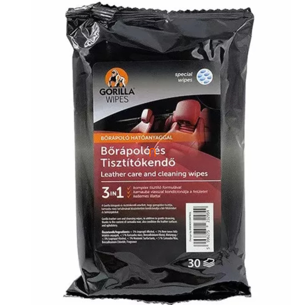 Gorilla Wipes bőrápoló és tisztítókendő 30db/csomag