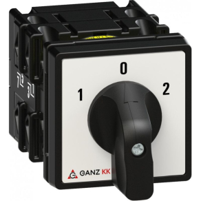   Ganz KK0-20-6005 Átkapcsoló 0 állással, fogantyús kézikapcsoló 20A, 1-0-2 felirat, IP44, 2P