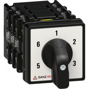   Ganz KK0-20-6037 Átkapcsoló, fogantyús kézikapcsoló 20A, 1-6 felirat, IP44, 1P