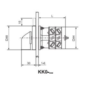   Ganz KK0-20-6817 Motorkapcsoló, fogantyús kézikapcsoló 20A, Dahlander tekercselésű motorhoz IP44