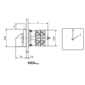   Ganz KKE0-20-6001 BE-KI kapcsoló, fogantyús kézikapcsoló 20A, IP65, 2P