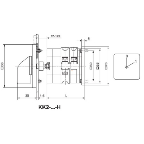   Ganz KKE2-63-6002 BE-KI kapcsoló, fogantyús kézikapcsoló 63A, IP65, 3P