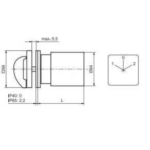   Ganz KK3-115-6008 Motorkapcsoló, fogantyús kézikapcsoló 115A, irányváltó IP44