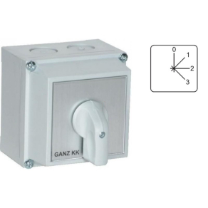   Ganz KKM0-20-4484 Fokozatkapcsoló, tokozott kézikapcsoló 20A, 0+3 fokozatú IP65, 2P