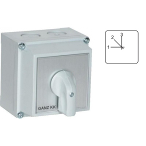   Ganz KKM0-20-4486 Fokozatkapcsoló 0 állás nélkül, tokozott kézikapcsoló 20A, 3 fokozatú IP65, 1P
