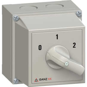   Ganz KKM0-20-6013 Motorkapcsoló, tokozott kézikapcsoló 20A, Dahlanderi tekercselésű motorhoz két fordulatra IP65