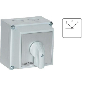  Ganz KKM0-20-4489 Fokozatkapcsoló 0 állás nélkül, tokozott kézikapcsoló 20A, 4 fokozatú IP65, 1P