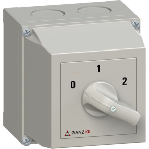   Ganz KKM1-32-6013 Motorkapcsoló, tokozott kézikapcsoló 32A, Dahlanderi tekercselésű motorhoz két fordulatra IP65