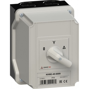   Ganz KKM2-40-6009 Motorkapcsoló, tokozott kézikapcsoló 40A, csillag-delta átkapcsoló IP65