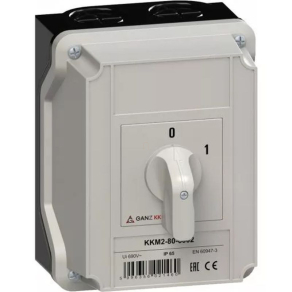 Ganz KKM2-80-6096 KI-BE kapcsoló, 80A, IP65, 4P,  tokozott