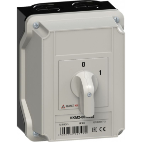   Ganz KKM2-80-6002 BE-KI kapcsoló, tokozott kézikapcsoló 80A, IP65, 3P
