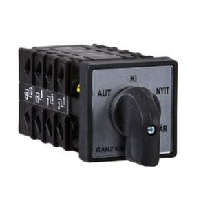   Ganz KK0-20-6598 Különleges átkapcsoló, fogantyús kézikapcsoló 20A, AUT-KI-NYIT-ZÁR felirattal IP44, 4P