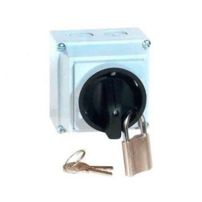   Ganz KKML0-20-6001 M1 BE-KI kapcsoló, tokozott, lakatolható kézikapcsoló 20A, IP65, 2P, KK1 tokozatába építve