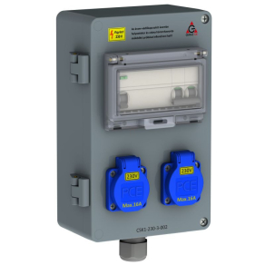   Ganz CSK1-230-2-002-16  Csatlakozó kombináció  hibaáram védelemmel  2db 2P+N 16A  16A,  4111-2-200216