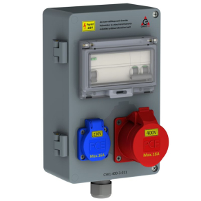   Ganz CSK1-400-3-011-16  Csatlakozó kombináció  teljes védelemmel  1db 5P 16A, 1db 2P+N 16A  16A,  4111-4-301116