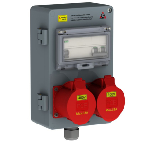   Ganz CSK1-400-2-200-32  Csatlakozó kombináció  hibaáram védelemmel  2db 5P 32A  32A,  4111-4-220032