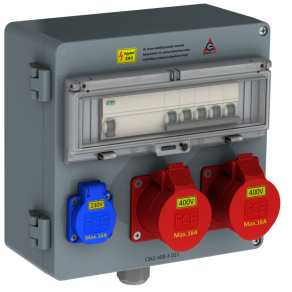   Ganz CSK2-400-3-021-32  Csatlakozó kombináció  teljes védelemmel  2db 5P 16A, 1db 2P+N 16A  32A,  4112-4-302132