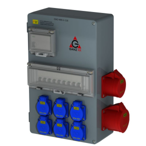   Ganz CSK3-400-3-116-32  Csatlakozó kombináció  teljes védelemmel  1db 5P 32A, 1db 5P 16A 6db 2P+N 16A  32A,  4113-4-311632