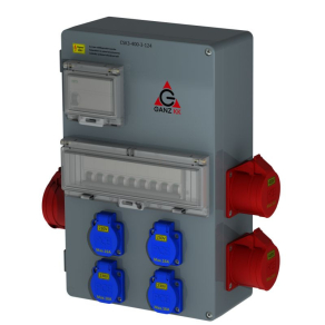   Ganz CSK3-400-3-124-32  Csatlakozó kombináció  teljes védelemmel  1db 5P 32A, 2db 5P 16A 4db 2P+N 16A  32A,  4113-4-312432