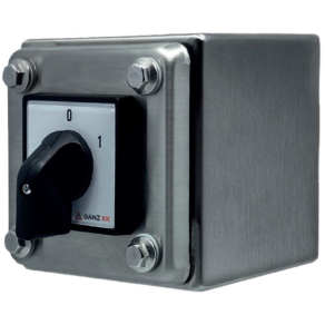   Ganz KKM0-20-4481 IN Fokozatkapcsoló, rozsdamentes tokozású kézikapcsoló 20A, 0+2 fokozatú IP65, 2P, INOX