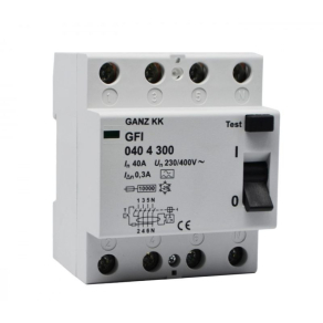 Ganz 1GFI-040-4-030 Áram-védőkapcsoló 40A, 4pólus, 30mA