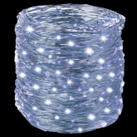   Karácsonyi kültéri fényfüzér, hidegfehér fényű - hópihés