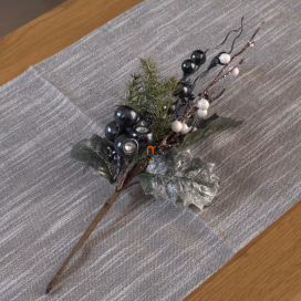 Karácsonyi bogyós műnövény dekoráció, 40 cm